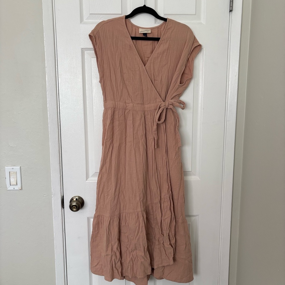 Universal Thread Dusty Rose Cotton Wrap Dress